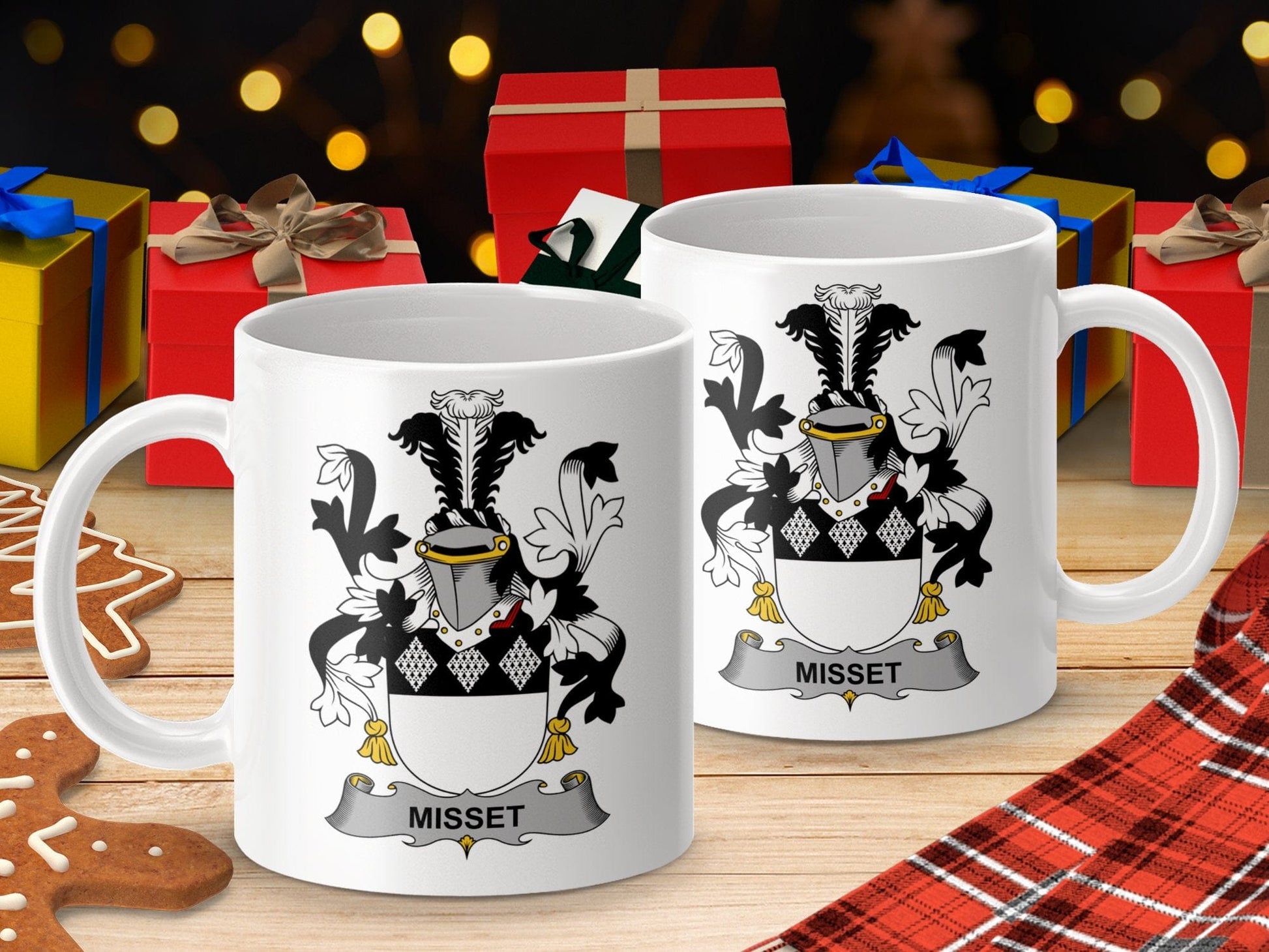 Physical Item 11oz / White Misset Surname Irish Heraldry Ceramic Mug