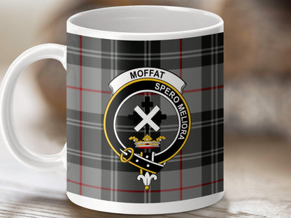 Moffat Clan Crest Tartan Scottish Mug - Celtic Ancestry Gifts