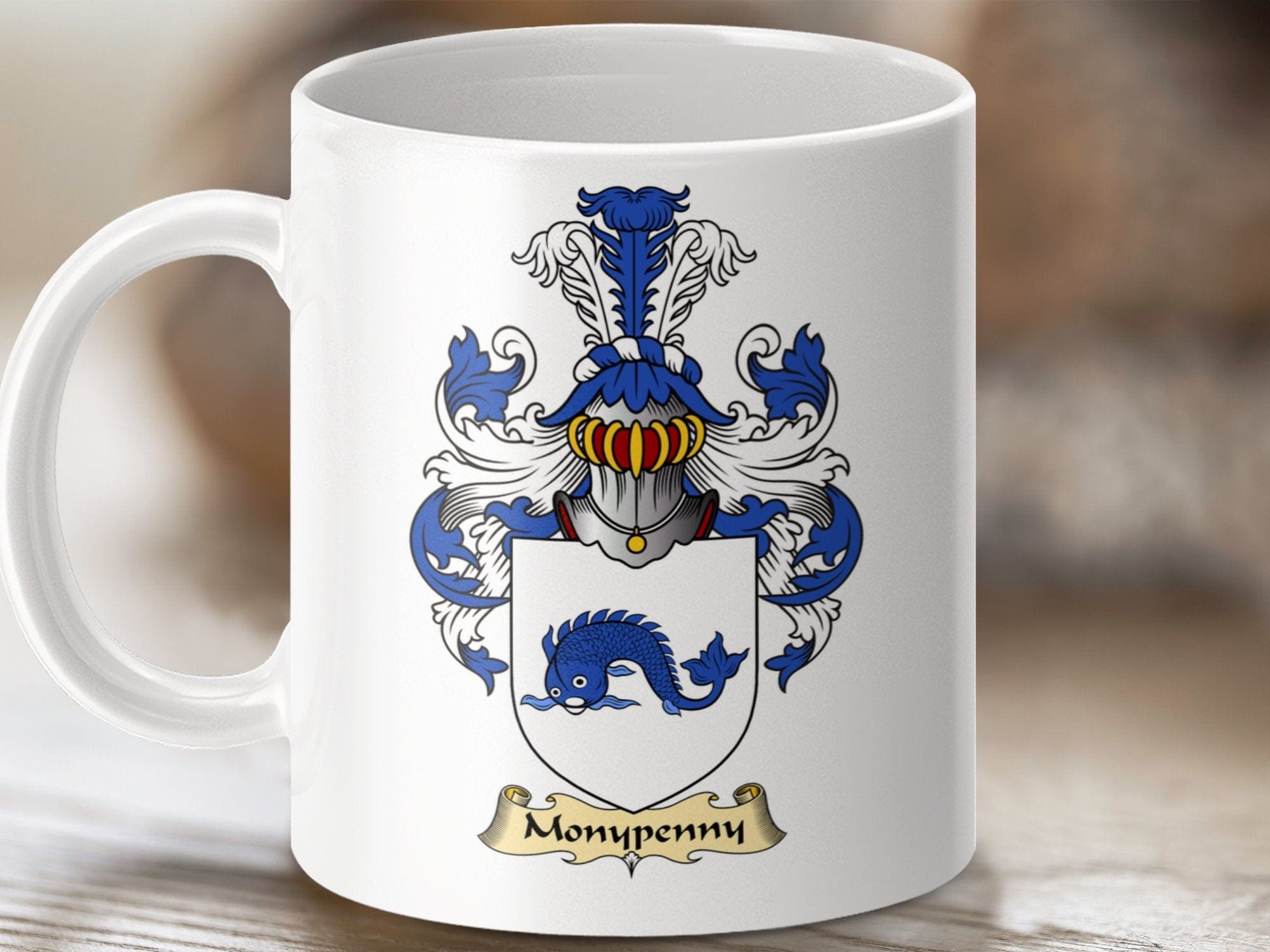 Physical Item 11oz / White Moncreiffe Clan Coat Of Arms Scottish Mug