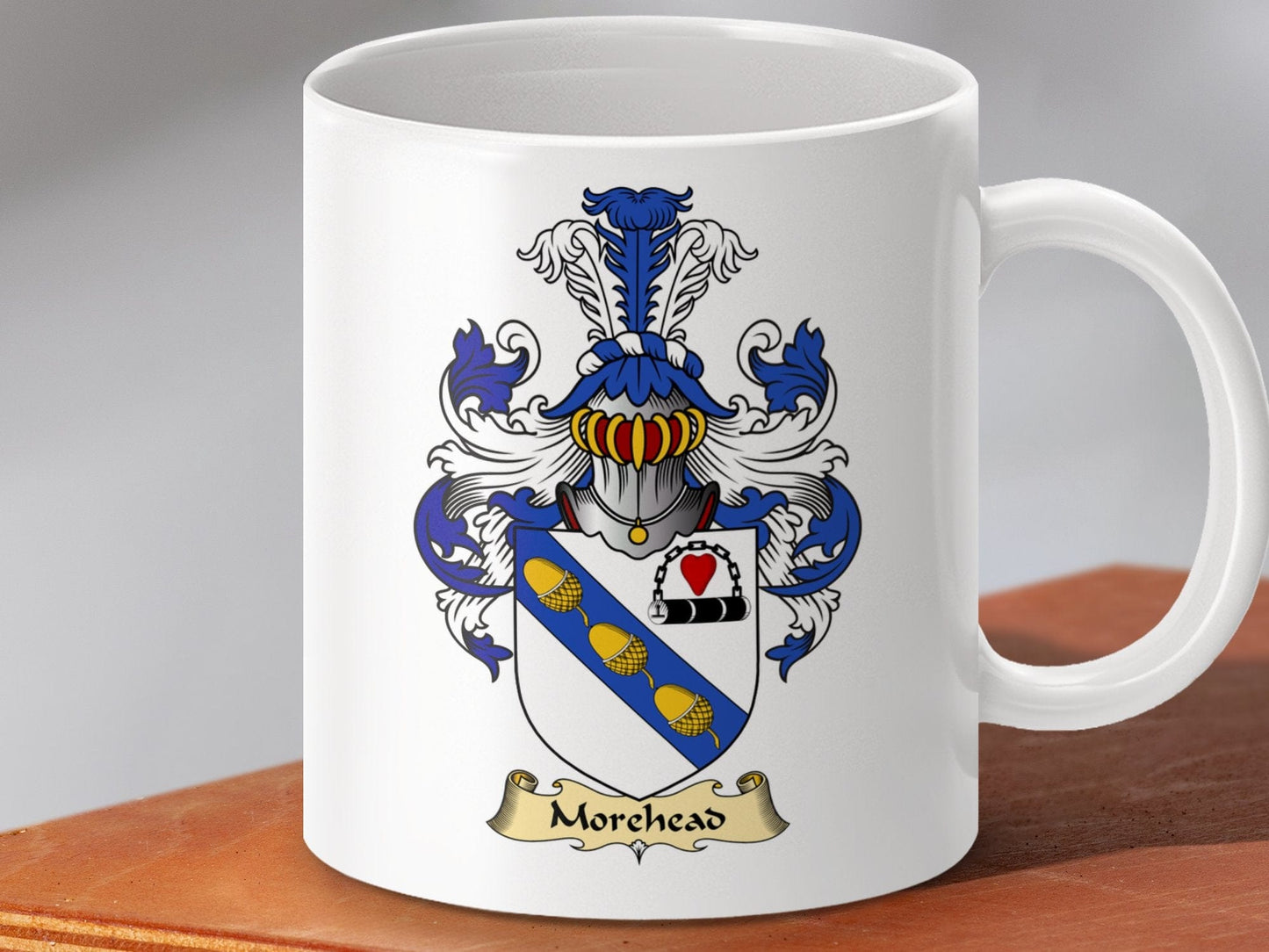 Physical Item 11oz / White Morehead Clan Coat Of Arms Scottish Mug