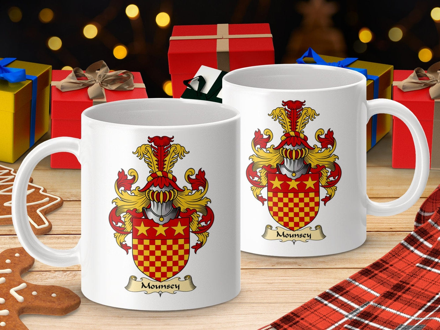 Physical Item 11oz / White Mounsey Clan Coat Of Arms Scottish Mug