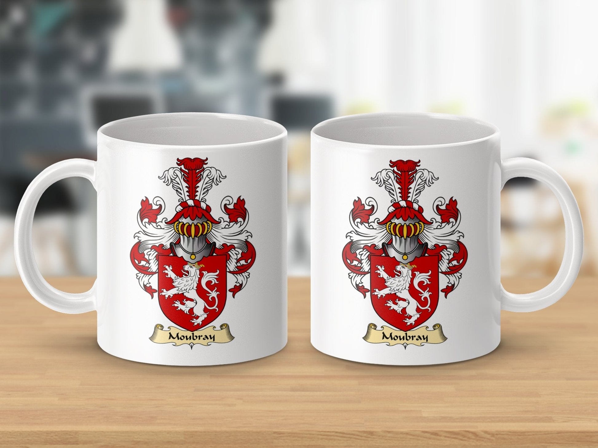 Physical Item 11oz / White Mowbray Clan Coat Of Arms Scottish Mug