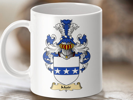 Physical Item 11oz / White Muir Clan Coat Of Arms Scottish Mug