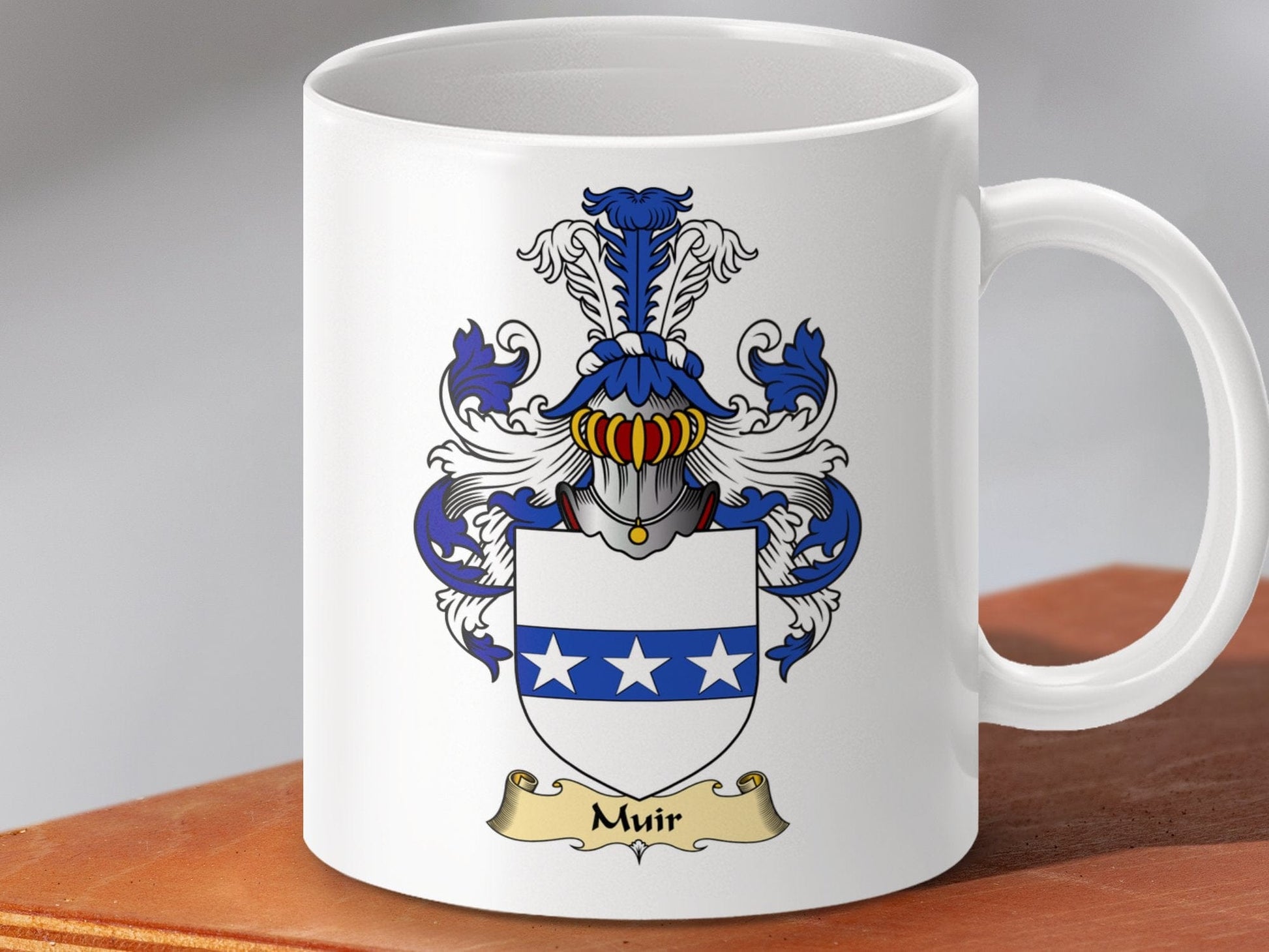 Physical Item 11oz / White Muir Clan Coat Of Arms Scottish Mug