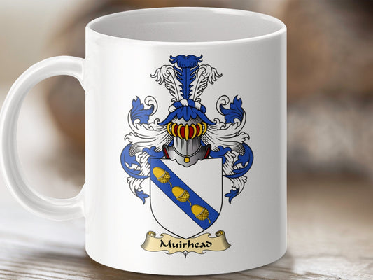 Physical Item 11oz / White Muirhead Clan Coat Of Arms Scottish Mug