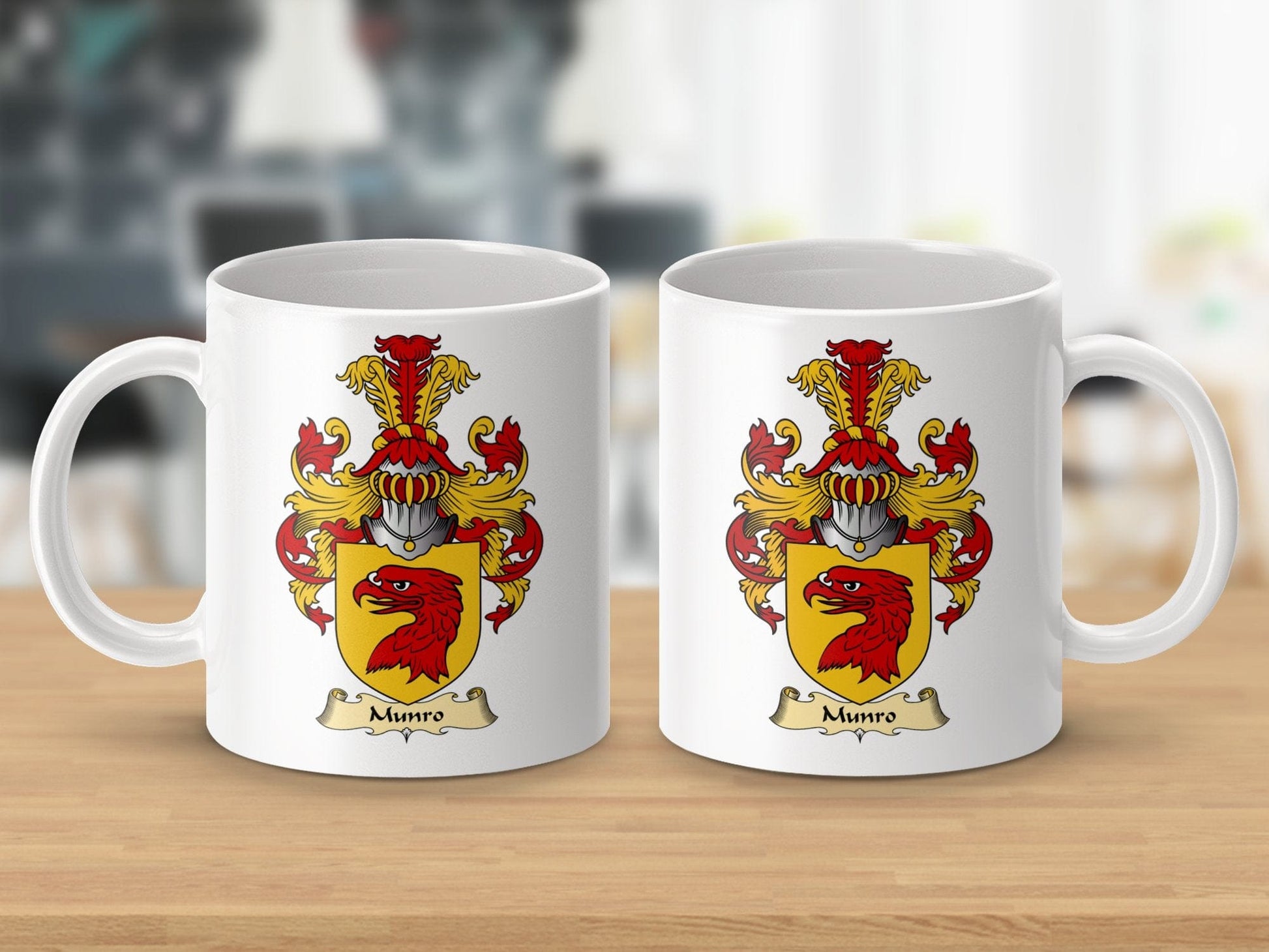 Physical Item 11oz / White Munro Clan Coat Of Arms Scottish Mug