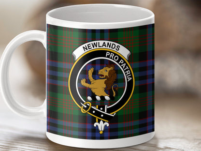 Physical Item 11oz / White Newlands Clan Pro Patria Scottish Tartan Mug