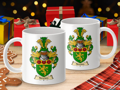 Physical Item 11oz / White Newton Clan Coat Of Arms Scottish Mug