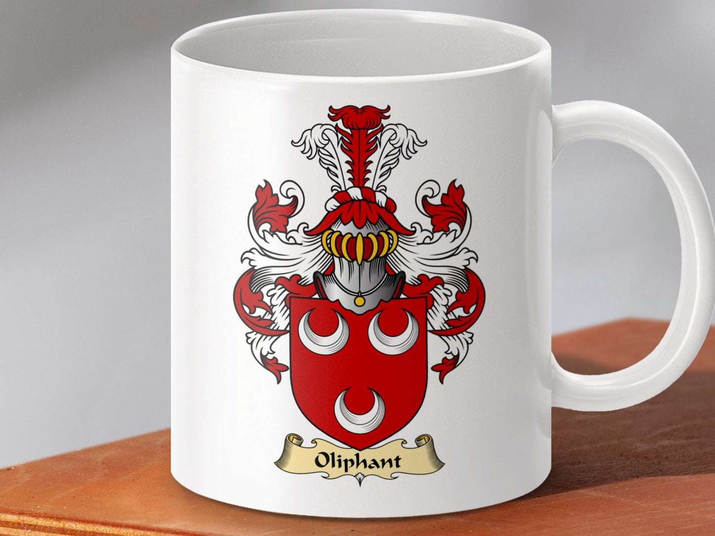 Physical Item 11oz / White Oliphant Clan Coat Of Arms Scottish Mug