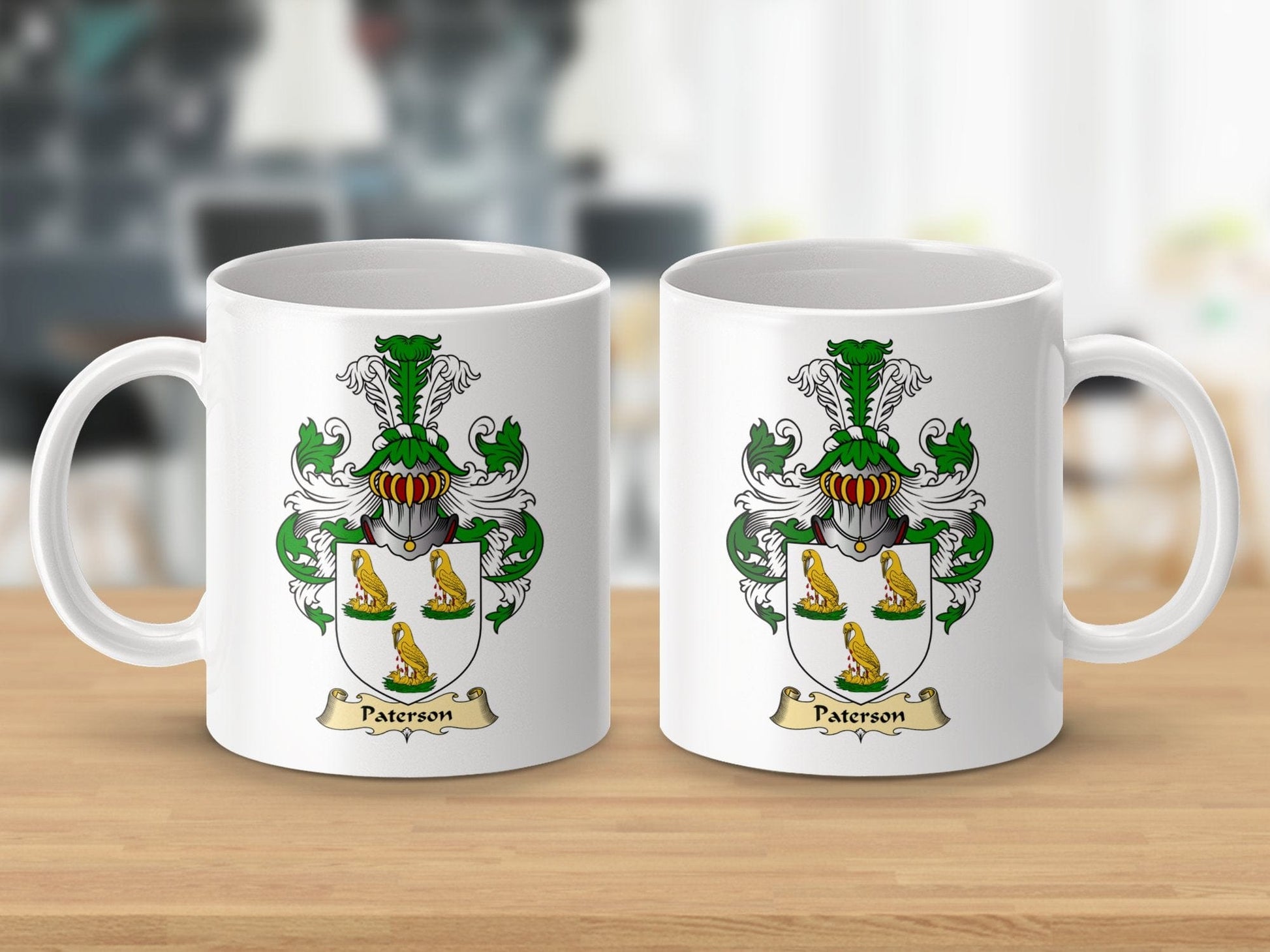 Physical Item 11oz / White Paterson Clan Coat Of Arms Scottish Mug