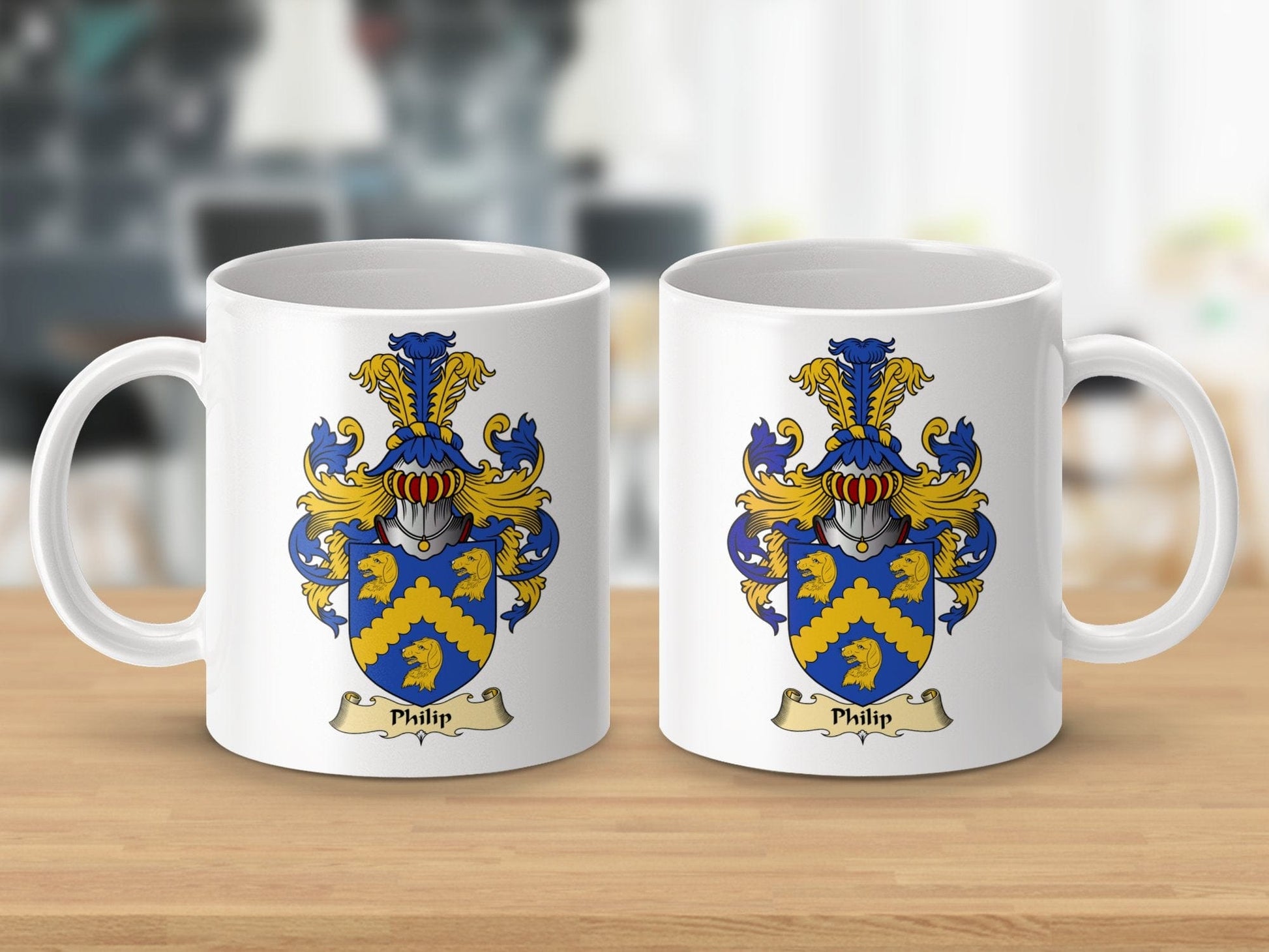 Physical Item 11oz / White Philip Clan Coat Of Arms Scottish Heritage Mug