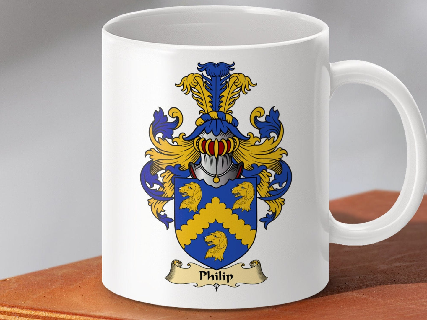 Physical Item 11oz / White Philip Clan Coat Of Arms Scottish Heritage Mug