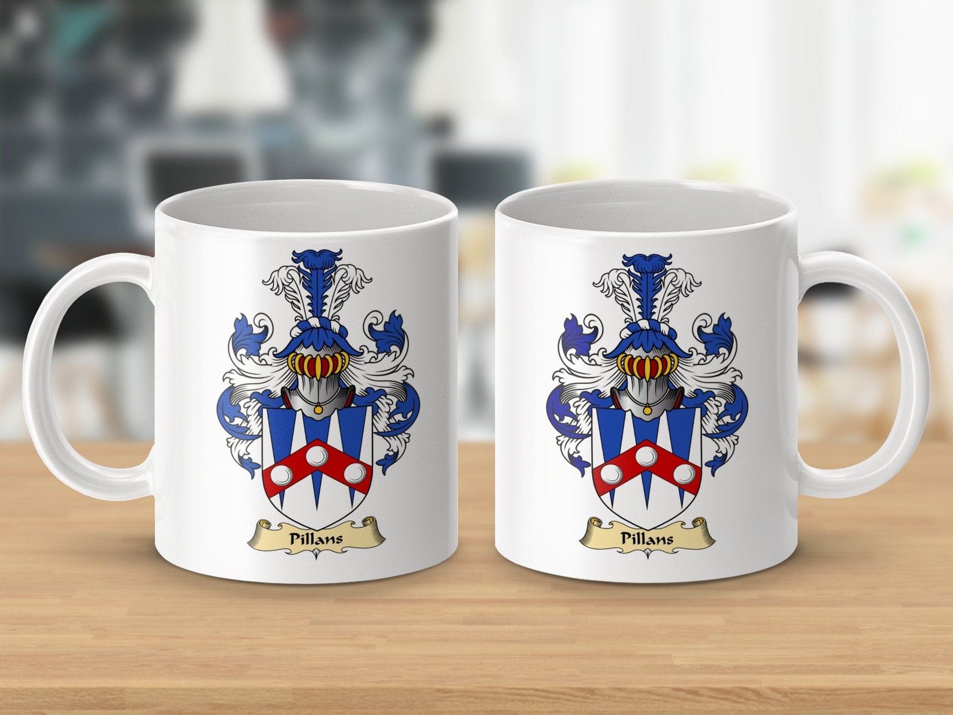 Physical Item 11oz / White Pillans Clan Coat Of Arms Scottish Mug