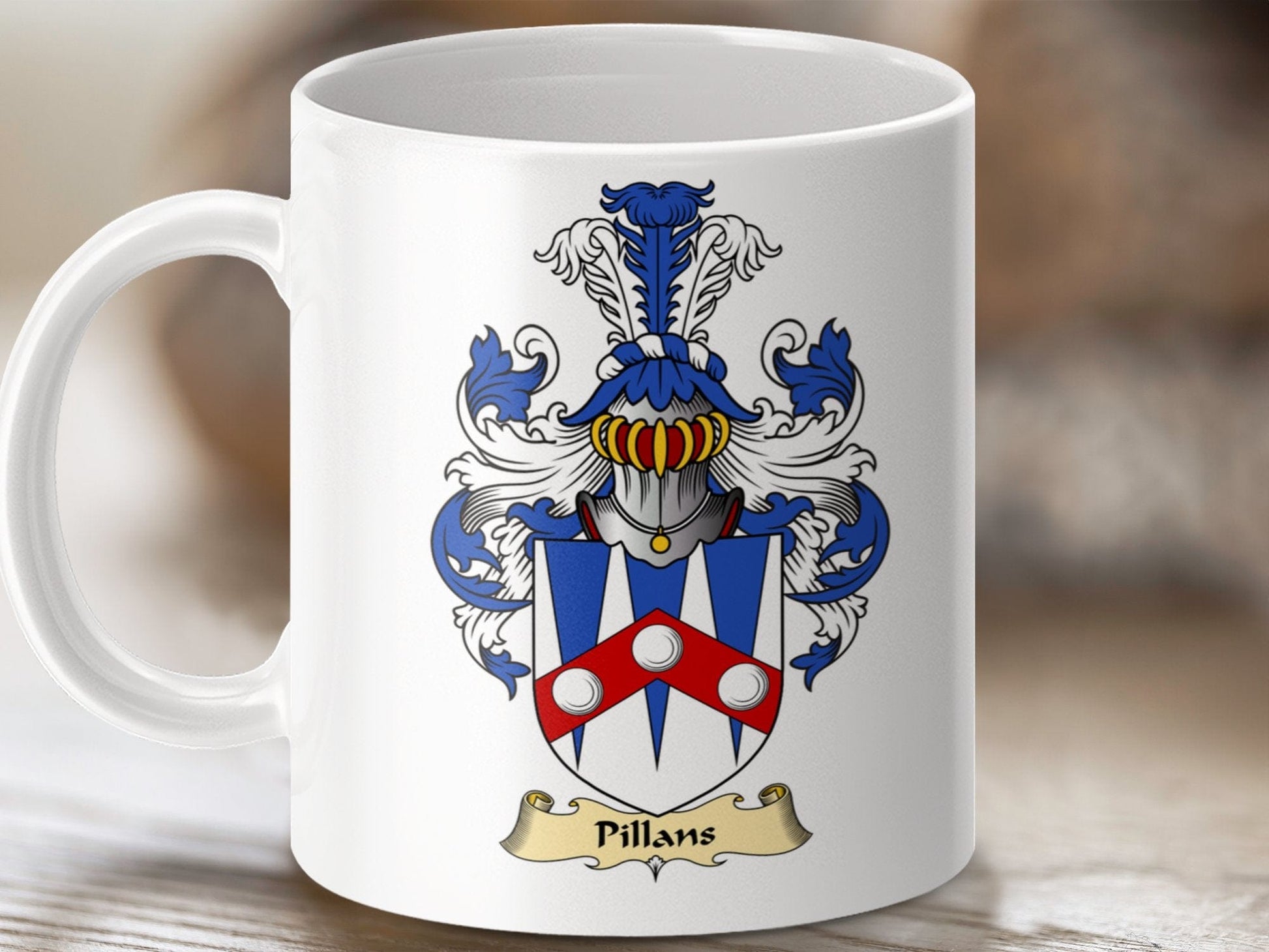 Physical Item 11oz / White Pillans Clan Coat Of Arms Scottish Mug