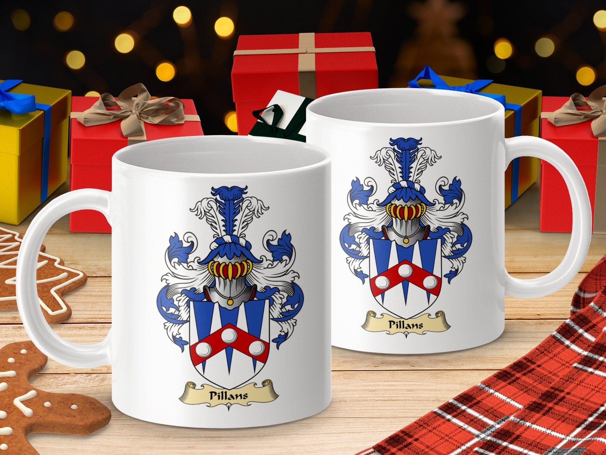 Physical Item 11oz / White Pillans Clan Coat Of Arms Scottish Mug