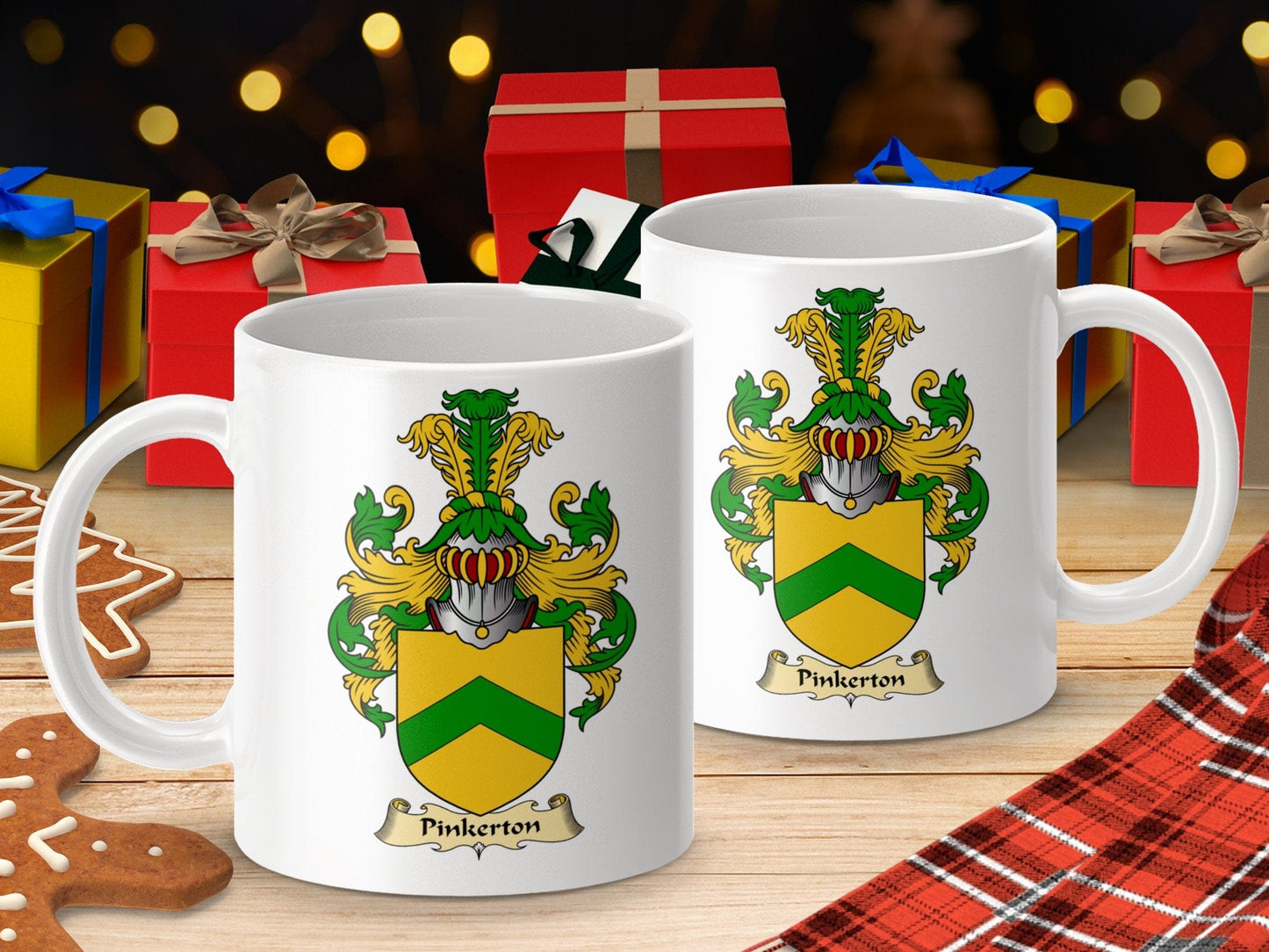 Physical Item 11oz / White Pinkerton Clan Coat Of Arms Scottish Mug