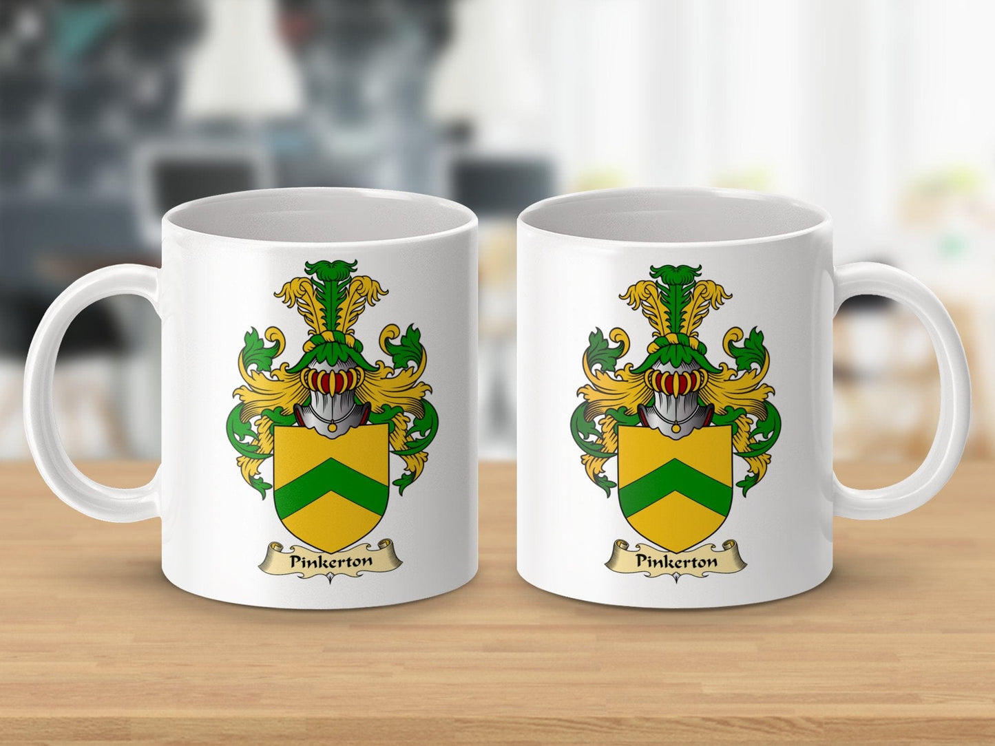 Physical Item 11oz / White Pinkerton Clan Coat Of Arms Scottish Mug