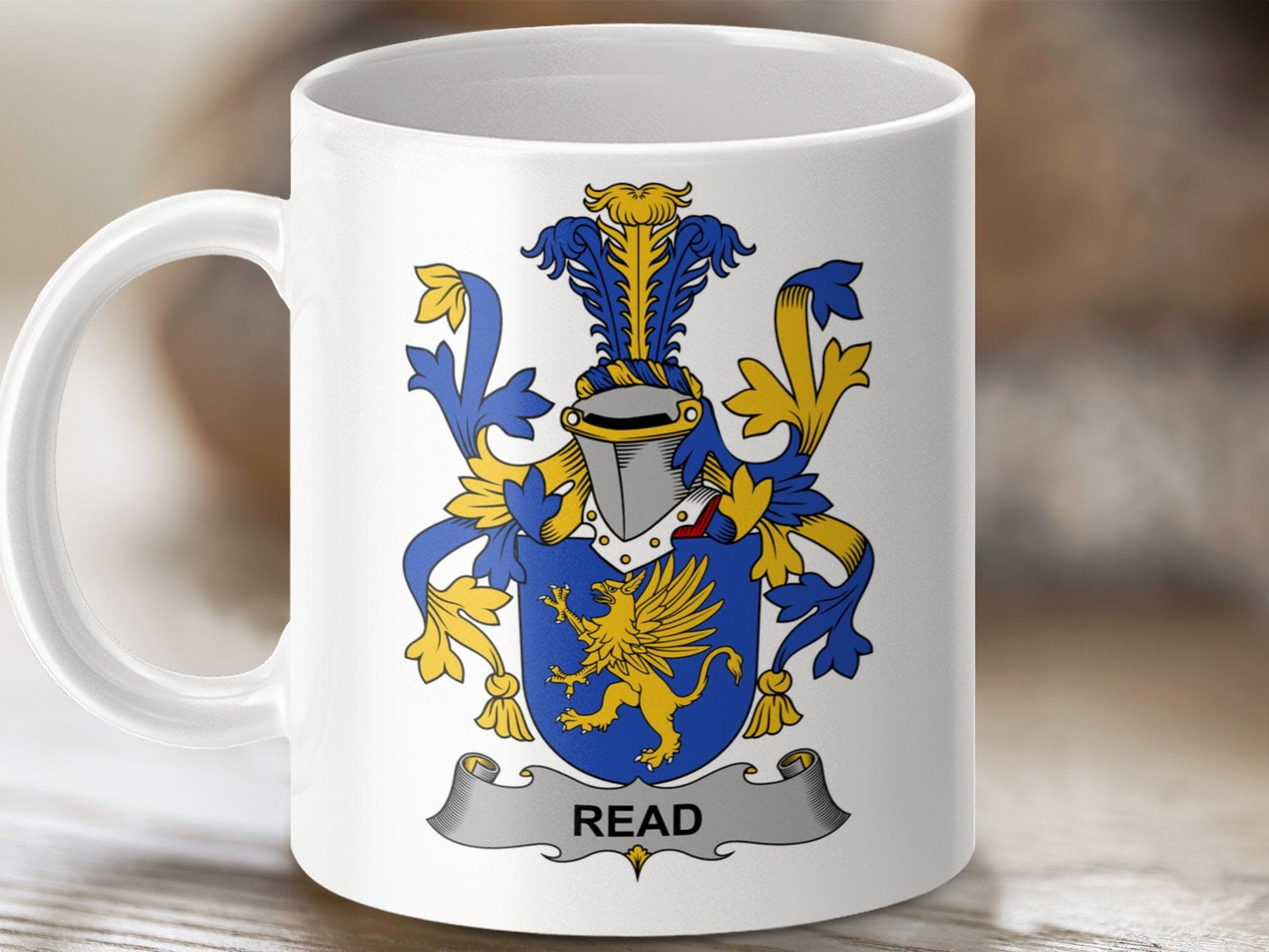 Physical Item 11oz / White Read Surname Irish Heraldry Ceramic Mug