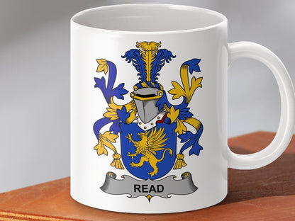 Physical Item 11oz / White Read Surname Irish Heraldry Ceramic Mug