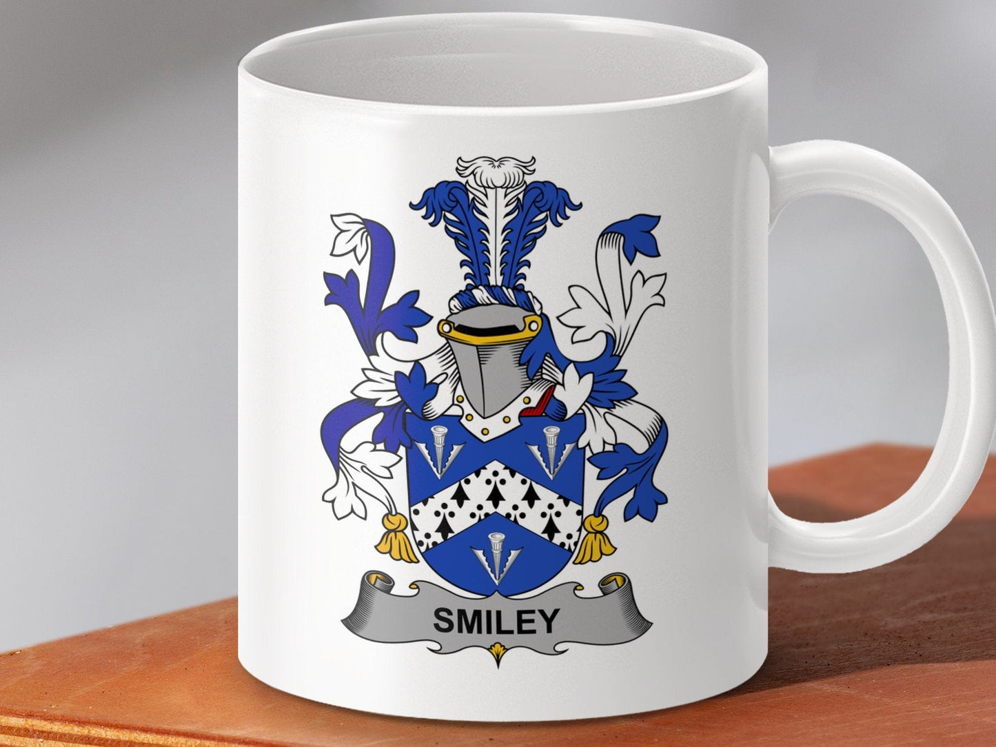 Physical Item 11oz / White Smiley Surname Irish Heraldry Ceramic Mug