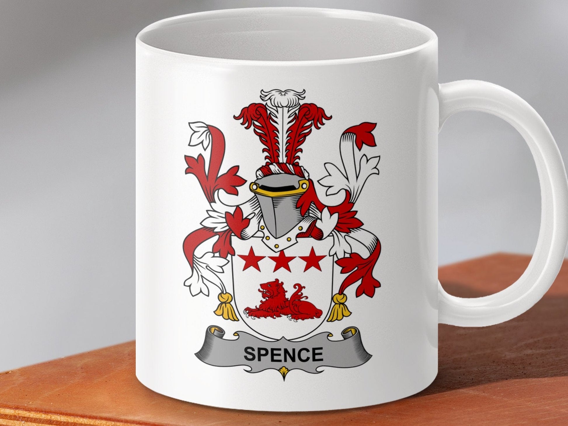 Physical Item 11oz / White Spence Surname Irish Heraldry Ceramic Mug