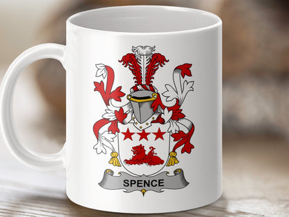 Physical Item 11oz / White Spence Surname Irish Heraldry Ceramic Mug