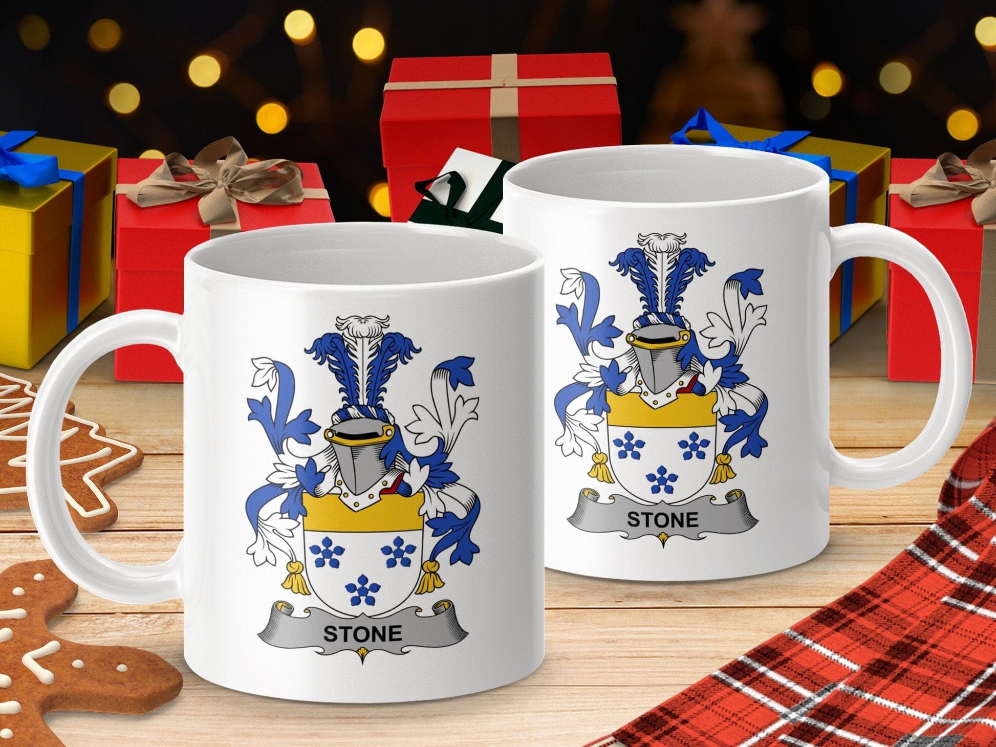 Physical Item 11oz / White Stone Surname Irish Heraldry Ceramic Mug