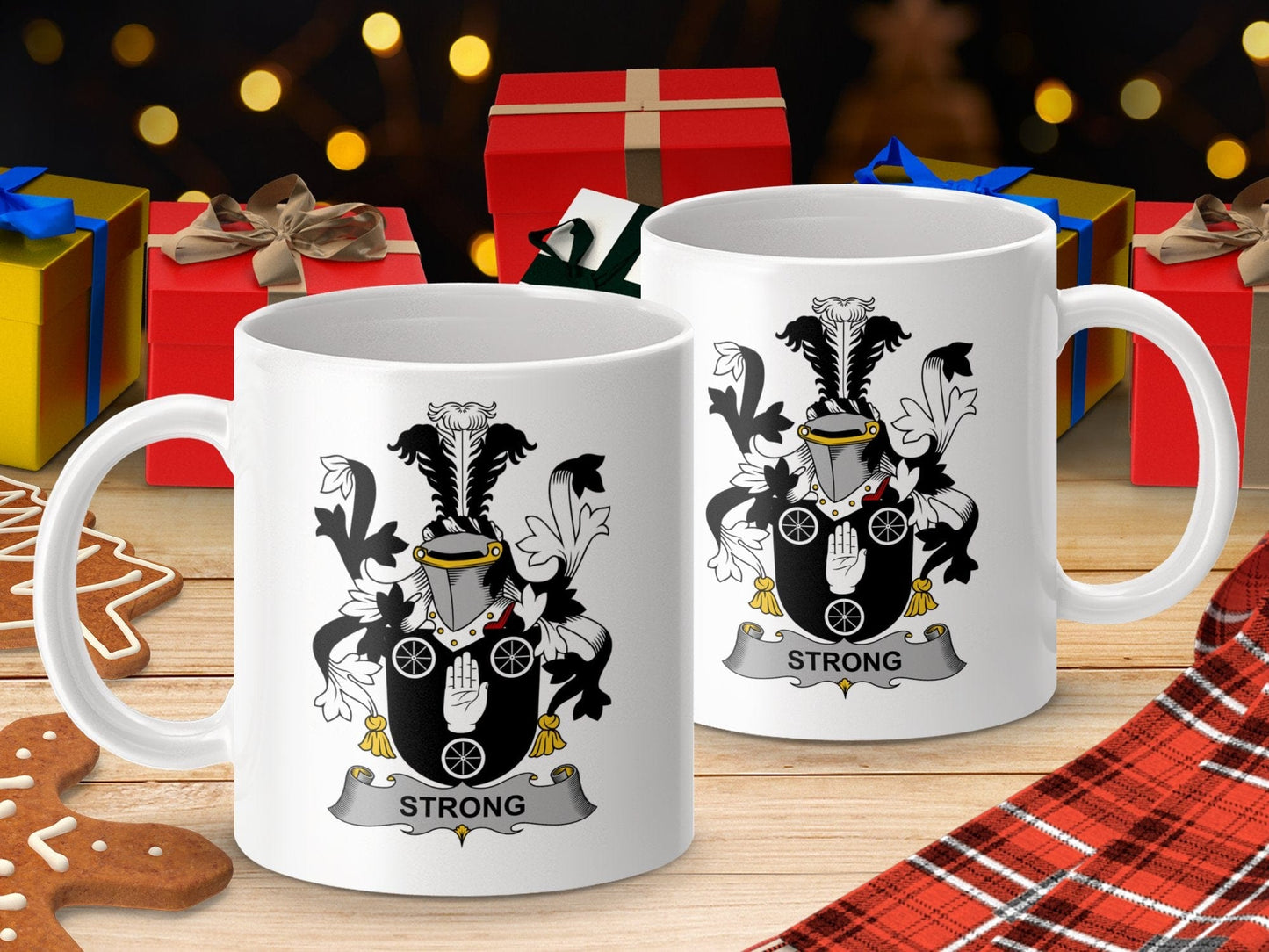 Physical Item 11oz / White Strong Surname Irish Heraldry Coat of Arms Mug