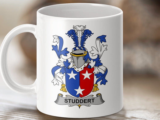 Physical Item 11oz / White Studdert Surname Irish Heraldry Ceramic Mug