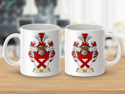 Physical Item 11oz / White Tait Clan Coat Of Arms Scottish Clan Heritage Mug