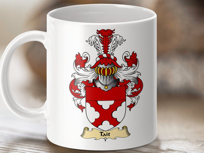 Physical Item 11oz / White Tait Clan Coat Of Arms Scottish Clan Heritage Mug