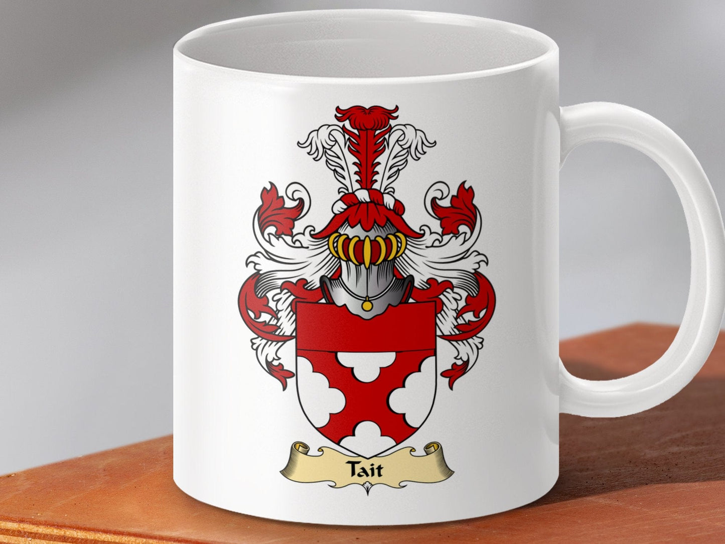 Physical Item 11oz / White Tait Clan Coat Of Arms Scottish Clan Heritage Mug