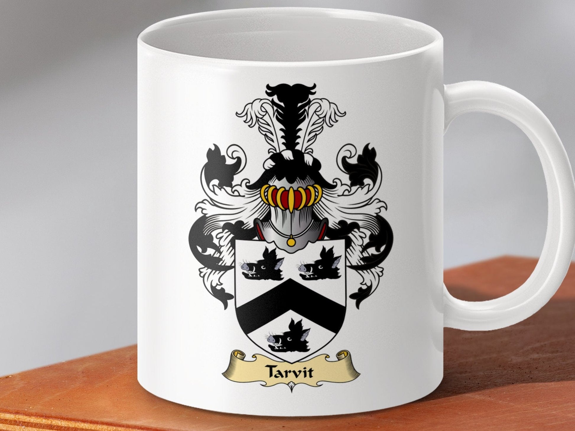 Physical Item 11oz / White Tarvit Clan Coat Of Arms Scottish Mug