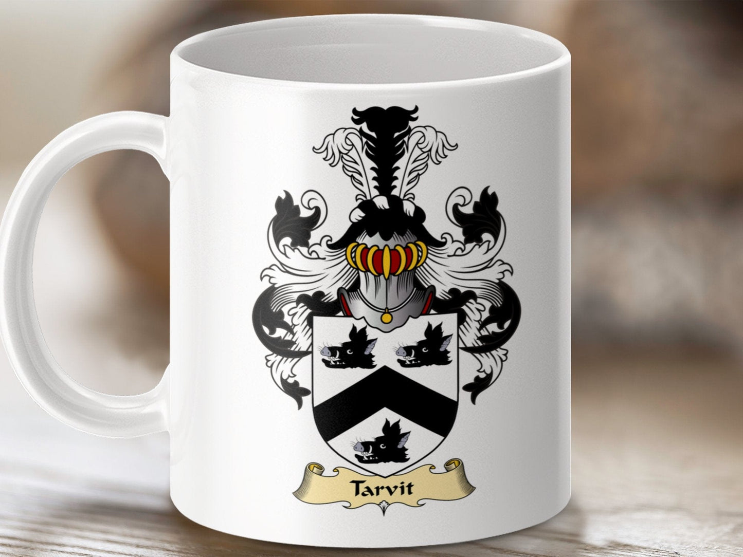 Physical Item 11oz / White Tarvit Clan Coat Of Arms Scottish Mug