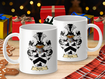 Physical Item 11oz / White Tarvit Clan Coat Of Arms Scottish Mug