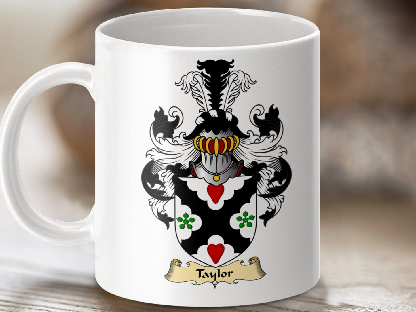 Physical Item 11oz / White Taylor Clan Coat Of Arms Scottish Mug