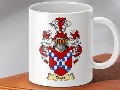 Physical Item 11oz / White Tayre Clan Coat Of Arms Scottish Mug