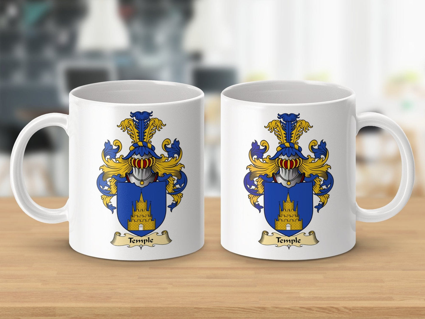 Physical Item 11oz / White Temple Clan Coat Of Arms Scottish Heritage Mug