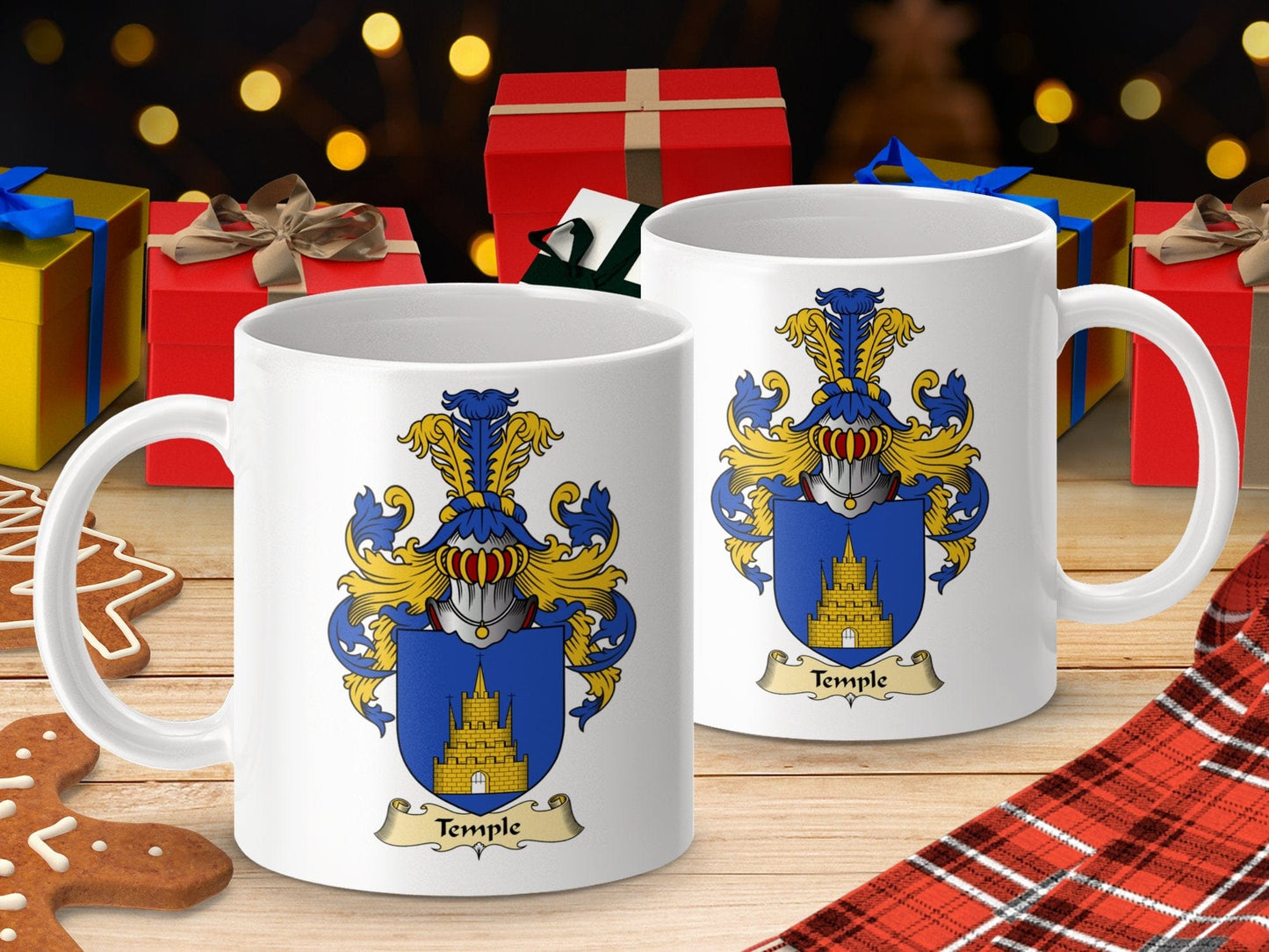 Physical Item 11oz / White Temple Clan Coat Of Arms Scottish Heritage Mug