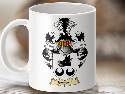 Physical Item 11oz / White Tennant Clan Coat Of Arms Scottish Mug