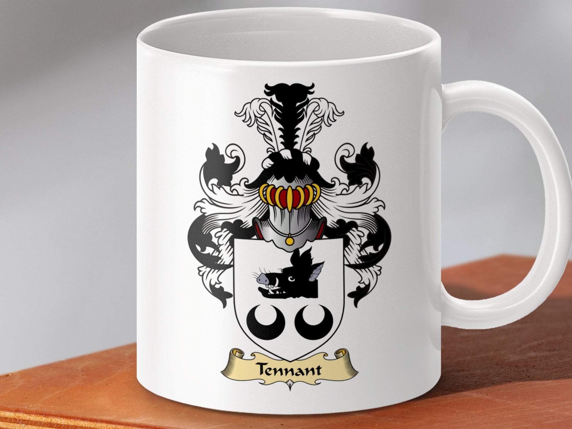 Physical Item 11oz / White Tennant Clan Coat Of Arms Scottish Mug