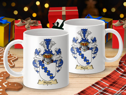 Physical Item 11oz / White Thores Clan Coat Of Arms Scottish Mug