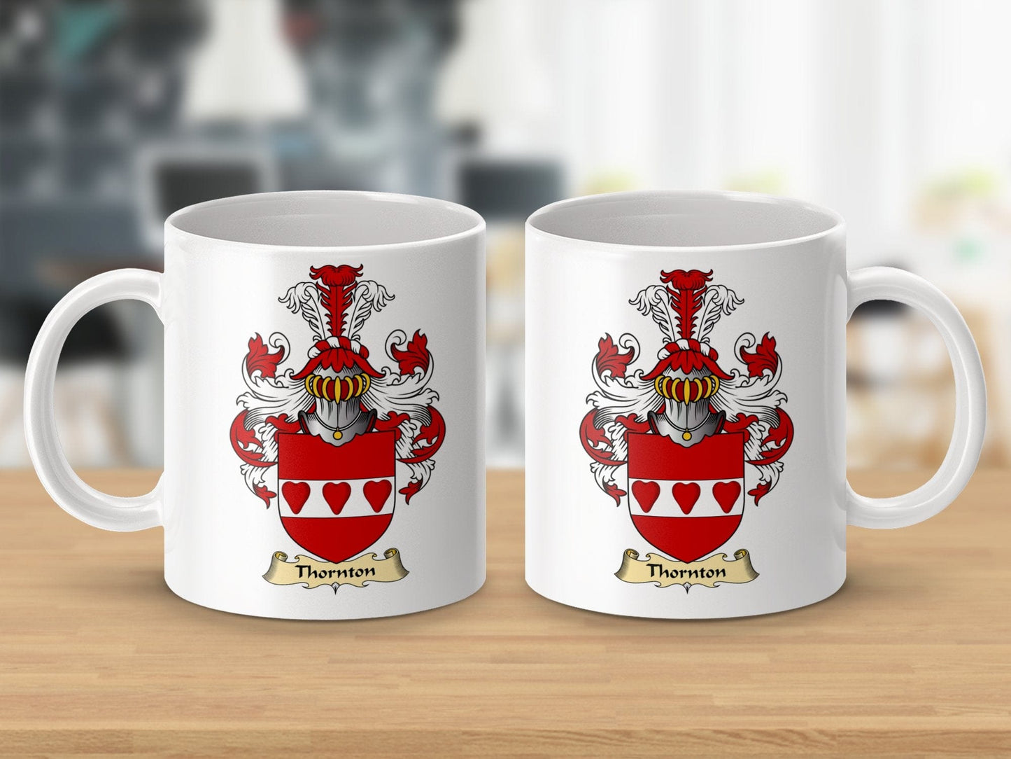 Physical Item 11oz / White Thornton Clan Coat Of Arms Scottish Mug