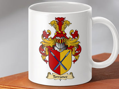 Physical Item 11oz / White Torrance Clan Coat Of Arms Scottish Mug