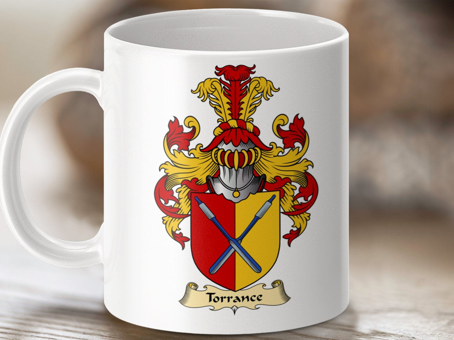 Physical Item 11oz / White Torrance Clan Coat Of Arms Scottish Mug