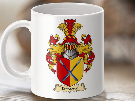 Physical Item 11oz / White Torrance Clan Coat Of Arms Scottish Mug