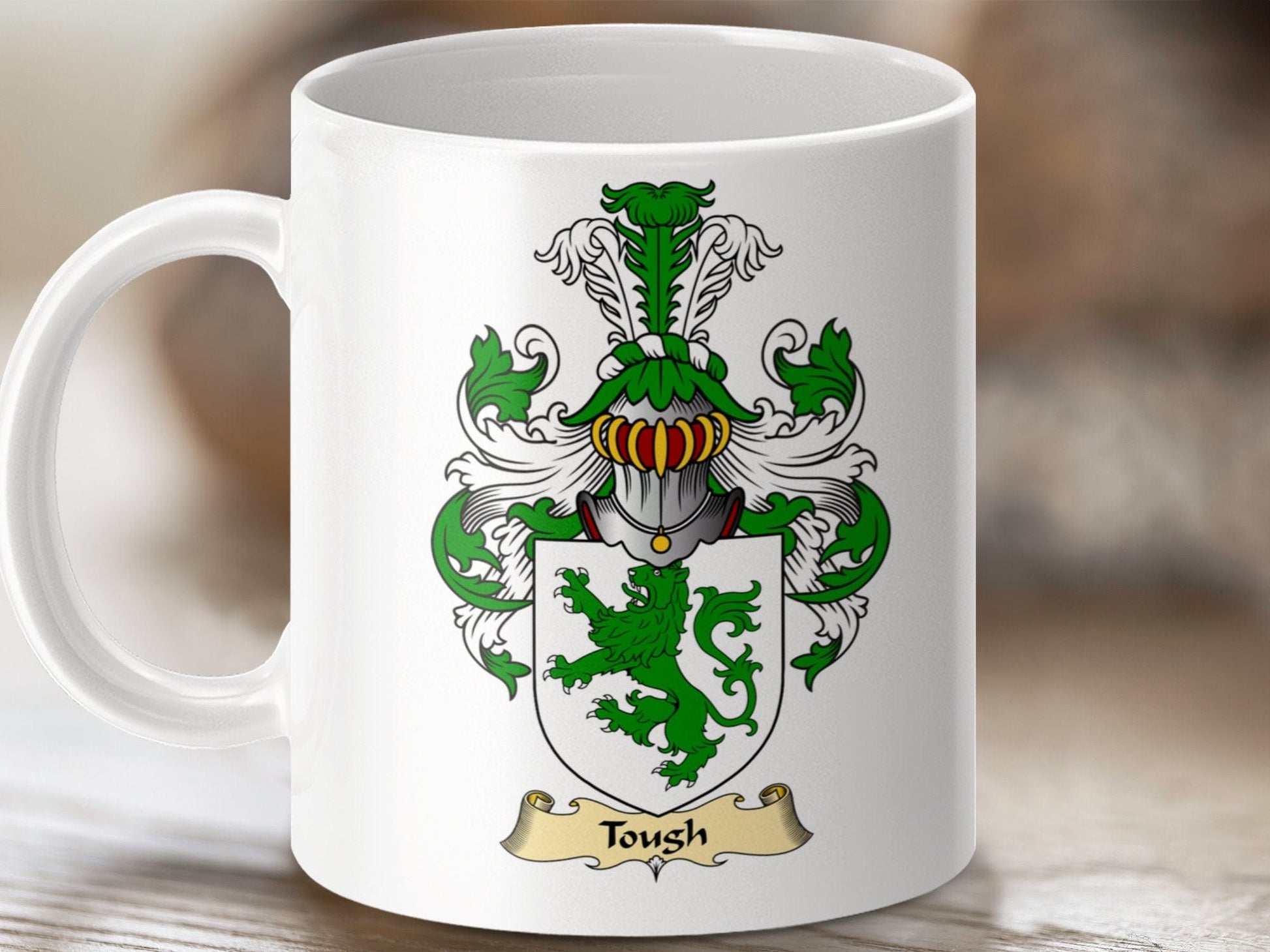 Physical Item 11oz / White Tovsh Clan Coat Of Arms Scottish Mug