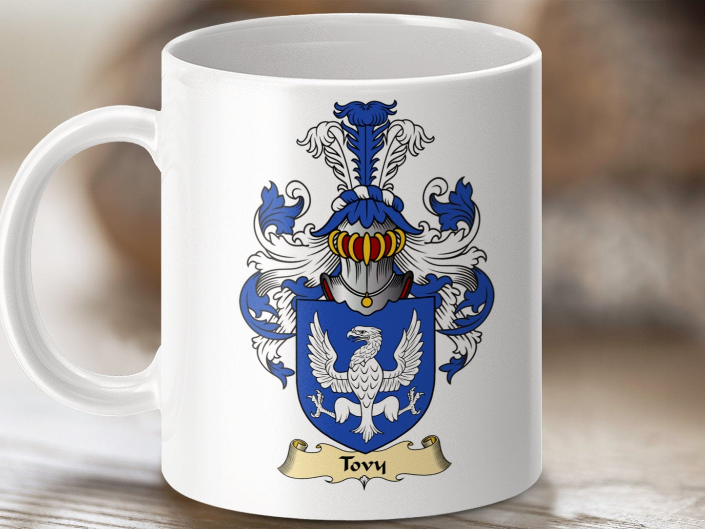 Physical Item 11oz / White Tovy Clan Coat Of Arms Scottish Mug