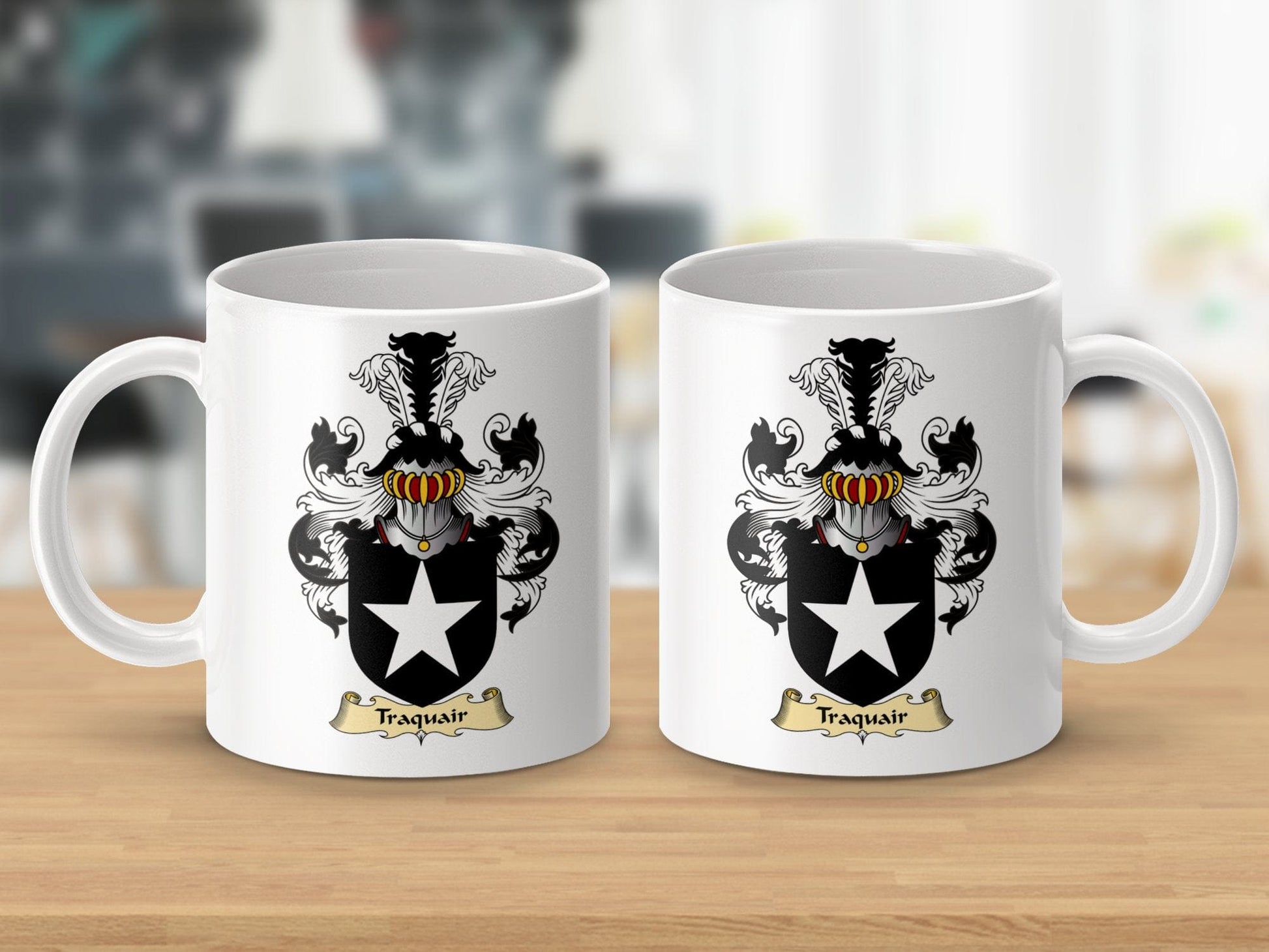 Physical Item 11oz / White Traquair Clan Coat Of Arms Scottish Mug