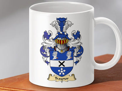 Physical Item 11oz / White Traynor Clan Coat Of Arms Scottish Mug